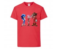 Футболка детская Соник 3 героя (SONIC) красная (snc  rd-7) 116 см