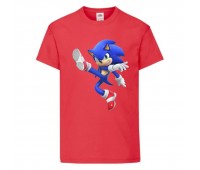 Футболка детская Соник заносит ногу (SONIC) красная (snc  rd-04) 116 см