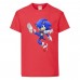 Футболка детская Соник заносит ногу (SONIC) красная (snc  rd-04) 128 см