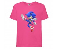 Футболка детская Соник заносит ногу (SONIC) розовая (snc  pnc-03) 116 см