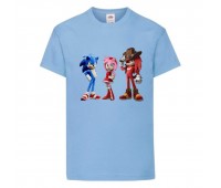 Футболка детская Соник 3 героя (SONIC) голубая (snc  sbl-6) 116 см