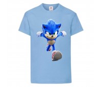 Футболка детская Соник кроха бежит (SONIC) голубая (snc  sbl-7) 164 см