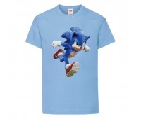 Футболка детская Соник бежит (SONIC) голубая (snc  sbl-01) 116 см
