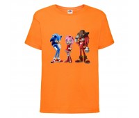 Футболка детская Соник 3 героя (SONIC) оранжевая (snc  or-6) 116 см