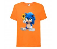 Футболка детская Соник с цветком (SONIC) оранжевая (snc  or-9) 116 см