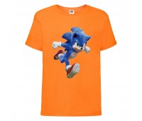 Футболка детская Соник бежит (SONIC) оранжевая (snc  or-01) 164 см