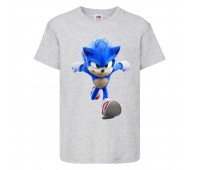 Футболка детская Соник кроха бежит (SONIC) серая (snc  gr-7) 164 см