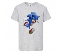 Футболка детская Соник бежит (SONIC) серая (snc  gr-01) 164 см