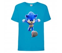 Футболка детская Соник кроха бежит (SONIC) синяя (snc  blu-7) 152 см