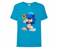 Футболка детская Соник с цветком (SONIC) синяя (snc  blu-9) 116 см