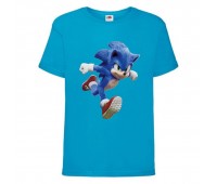 Футболка детская Соник бежит (SONIC) синяя (snc  blu-01) 164 см