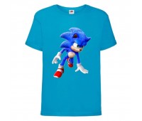 Футболка детская Соник поворот (SONIC) синяя (snc  blu-02) 116 см