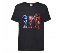 Футболка детская Соник 3 героя (SONIC) черная (snc  blc-6) 116 см