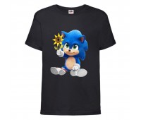 Футболка детская Соник с цветком (SONIC) черная (snc  blc-9) 116 см