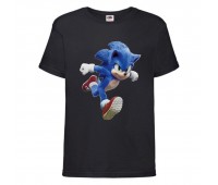 Футболка детская Соник бежит (SONIC) черная (snc  blc-01) 164 см
