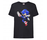 Футболка детская Соник заносит ногу (SONIC) черная (snc  blc-03) 116 см