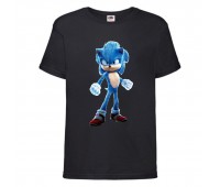 Футболка детская Соник искрит (SONIC) черная (snc  blc-05) 164 см