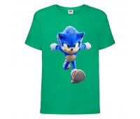 Футболка детская Соник кроха бежит (SONIC) зеленая (snc  grn-7) 140 см