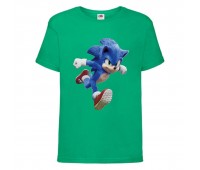 Футболка детская Соник бежит (SONIC) зеленая (snc  grn-01) 116 см