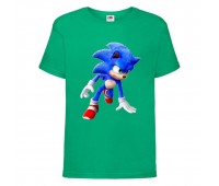 Футболка детская Соник поворот (SONIC) зеленая (snc  grn-02) 116 см