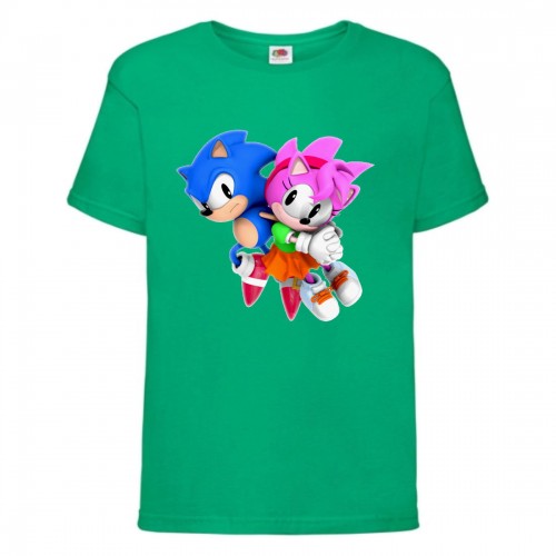 Футболка детская Соник и Эми (SONIC) зеленая (snc grn-04) 116 см Футболка детская Соник и Эми (SONIC) зеленая (snc grn-04) 116 см