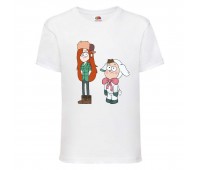 Футболка детская Гравити Фолз Венди и Диппер 2 (Gravity Falls Vendy and Dipper 2) белая (GF  wh-3) 104 см