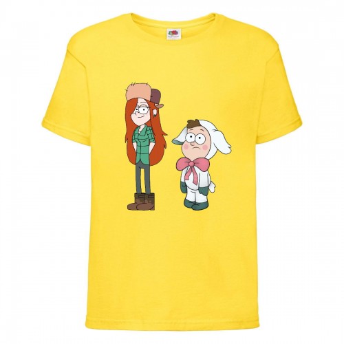 Футболка детская Гравити Фолз Венди и Диппер 2 (Gravity Falls Vendy and Dipper 2) желтая (GF yl-3) 104 см Футболка детская Гравити Фолз Венди и Диппер 2 (Gravity Falls Vendy and Dipper 2) желтая (GF yl-3) 104 см