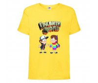 Футболка детская Гравити Фолз Мэйб и Диппер 8 (Gravity Falls Mayb and Dipper 8) желтая (GF  yl-02) 104 см