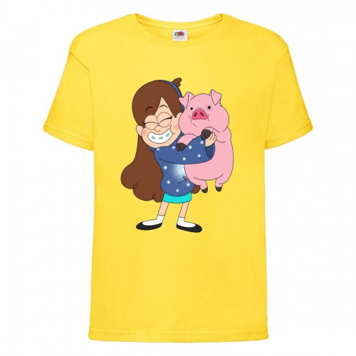Футболка детская Гравити Фолз Мэйб piggy 2 (Gravity Falls Mayb piggy 2) желтая (GF yl-08) 104 см Футболка детская Гравити Фолз Мэйб piggy 2 (Gravity Falls Mayb piggy 2) желтая (GF yl-08) 104 см