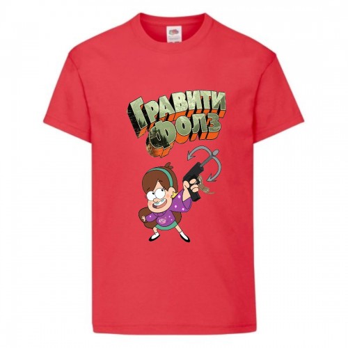 Футболка детская Гравити Фолз Мэйбл стреляет (Gravity Falls Maybl) красная (GF rd-002) 104 см Футболка детская Гравити Фолз Мэйбл стреляет (Gravity Falls Maybl) красная (GF rd-002) 104 см