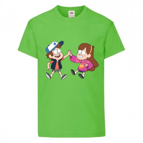 Футболка детская Гравити Фолз Мэйб и Диппер 11 (Gravity Falls Mayb and Dipper 11) светлозеленый (GF lgrn-5) 104 см Футболка детская Гравити Фолз Мэйб и Диппер 11 (Gravity Falls Mayb and Dipper 11) светлозеленый (GF lgrn-5) 104 см