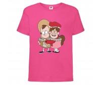 Футболка детская Гравити Фолз Мэйб и Диппер 5 (Gravity Falls Mayb and Dipper 5) розовая (GF pin-9) 104 см Футболка детская Гравити Фолз Мэйб и Диппер 5 (Gravity Falls Mayb and Dipper 5) розовая (GF pin-9) 104 см