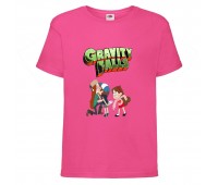 Футболка детская Гравити Фолз Мэйб и Диппер 9 (Gravity Falls Mayb and Dipper 9) розовая (GF  pin-04) 152 см