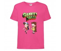 Футболка детская Гравити Фолз Мэйб и Диппер 12 (Gravity Falls Mayb and Dipper 12) розовая (GF  pin-07) 152 см