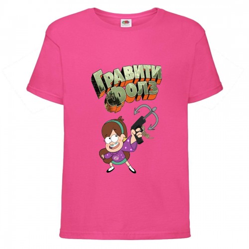 Футболка детская Гравити Фолз Мэйбл стреляет (Gravity Falls Maybl) розовая (GF pin-003) 104 см Футболка детская Гравити Фолз Мэйбл стреляет (Gravity Falls Maybl) розовая (GF pin-003) 104 см