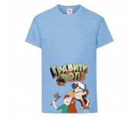 Футболка детская Гравити Фолз Венди и Диппер (Gravity Falls Vendy and Dipper) голубой (GF  lblu-2) 104 см 
