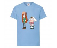 Футболка детская Гравити Фолз Венди и Диппер 2 (Gravity Falls Vendy and Dipper 2) голубой (GF  lblu-3) 164 см