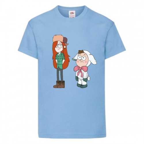 Футболка детская Гравити Фолз Венди и Диппер 2 (Gravity Falls Vendy and Dipper 2) голубой (GF lblu-3) 164 см Футболка детская Гравити Фолз Венди и Диппер 2 (Gravity Falls Vendy and Dipper 2) голубой (GF lblu-3) 164 см