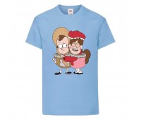 Футболка детская Гравити Фолз Мэйб и Диппер 5 (Gravity Falls Mayb and Dipper 5) голубой (GF  lblu-8) 104 см