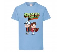 Футболка детская Гравити Фолз Мэйб и Диппер 7 (Gravity Falls Mayb and Dipper 7) голубой (GF  lblu-01) 104 см