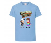 Футболка детская Гравити Фолз Мэйб и Диппер 8 (Gravity Falls Mayb and Dipper 8) голубой (GF  lblu-02) 104 см