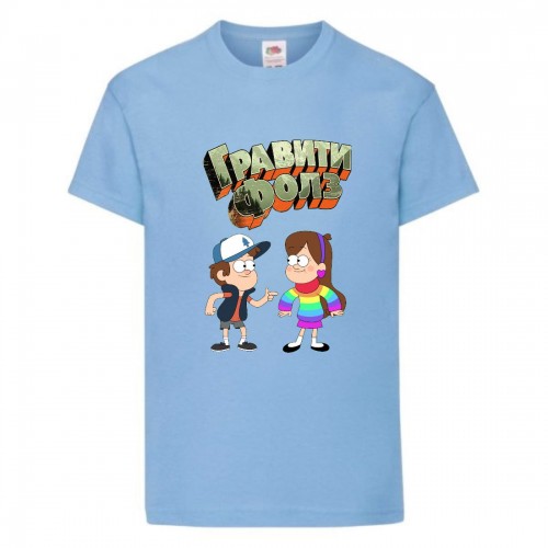 Футболка детская Гравити Фолз Мэйб и Диппер 8 (Gravity Falls Mayb and Dipper 8) голубой (GF lblu-02) 104 см Футболка детская Гравити Фолз Мэйб и Диппер 8 (Gravity Falls Mayb and Dipper 8) голубой (GF lblu-02) 104 см