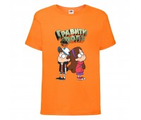 Футболка детская Гравити Фолз Мэйб и Диппер 6 (Gravity Falls Mayb and Dipper 6) оранжевая (GF  or-9) 104 см
