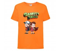 Футболка детская Гравити Фолз Мэйб и Диппер 7 (Gravity Falls Mayb and Dipper 7) оранжевая (GF  or-01) 104 см