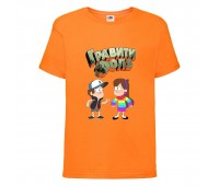 Футболка детская Гравити Фолз Мэйб и Диппер 8 (Gravity Falls Mayb and Dipper 8) оранжевая (GF or-02) 104 см Футболка детская Гравити Фолз Мэйб и Диппер 8 (Gravity Falls Mayb and Dipper 8) оранжевая (GF or-02) 104 см