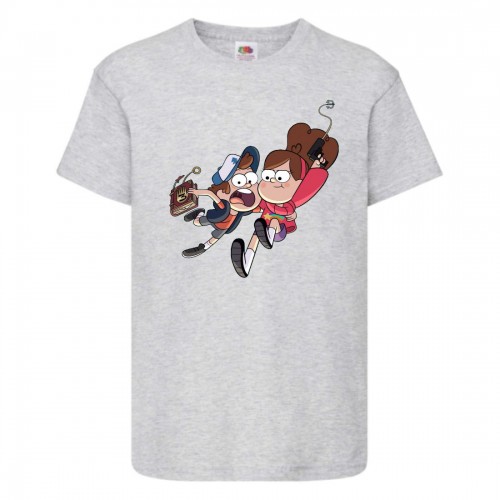 Футболка детская Гравити Фолз Мэйб и Диппер (Gravity Falls Mayb and Dipper) серая (GF gr-5) 164 см Футболка детская Гравити Фолз Мэйб и Диппер (Gravity Falls Mayb and Dipper) серая (GF gr-5) 164 см