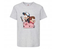 Футболка детская Гравити Фолз Мэйб и Диппер 10 (Gravity Falls Mayb and Dipper 10) серая (GF gr-04) 116 см Футболка детская Гравити Фолз Мэйб и Диппер 10 (Gravity Falls Mayb and Dipper 10) серая (GF gr-04) 116 см