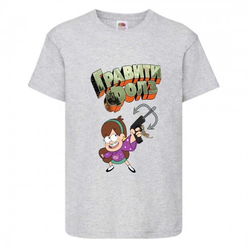 Футболка детская Гравити Фолз Мэйбл стреляет (Gravity Falls Maybl) серая (GF gr-002) 104 см Футболка детская Гравити Фолз Мэйбл стреляет (Gravity Falls Maybl) серая (GF gr-002) 104 см