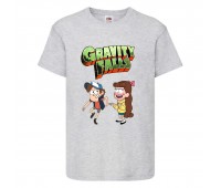 Футболка детская Гравити Фолз Мэйб и Диппер 12 (Gravity Falls Mayb and Dipper 12) серая (GF  gr-06) 116 см