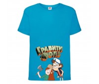 Футболка детская Гравити Фолз Венди и Диппер (Gravity Falls Vendy and Dipper) синяя (GF  blu-2) 164 см